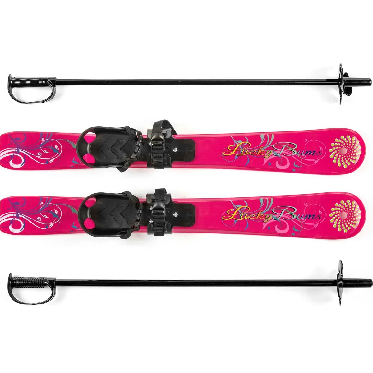 Lucky Bums Beginner Skis + Bindings + Poles Toddlers 1 Lucky Bums Beginner Skis + Bindings + Poles Toddlers