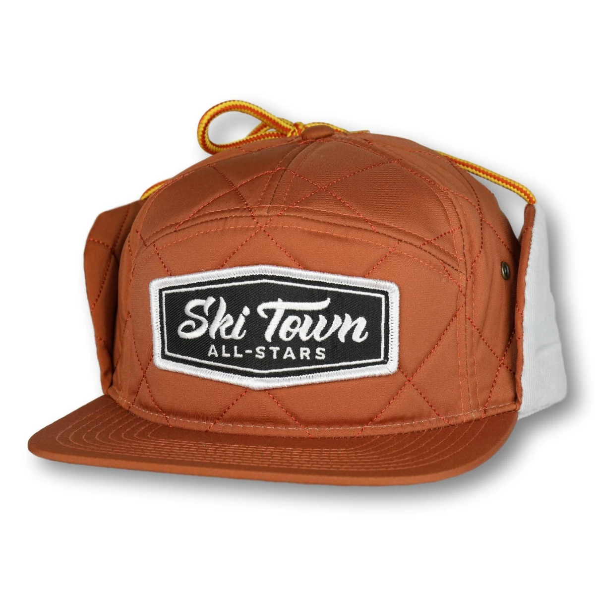 Ski Town All Stars Red Square Flap Hat 1 Ski Town All Stars Red Square Flap Hat