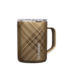 Corkcicle Golden Plaid Mug 16oz
